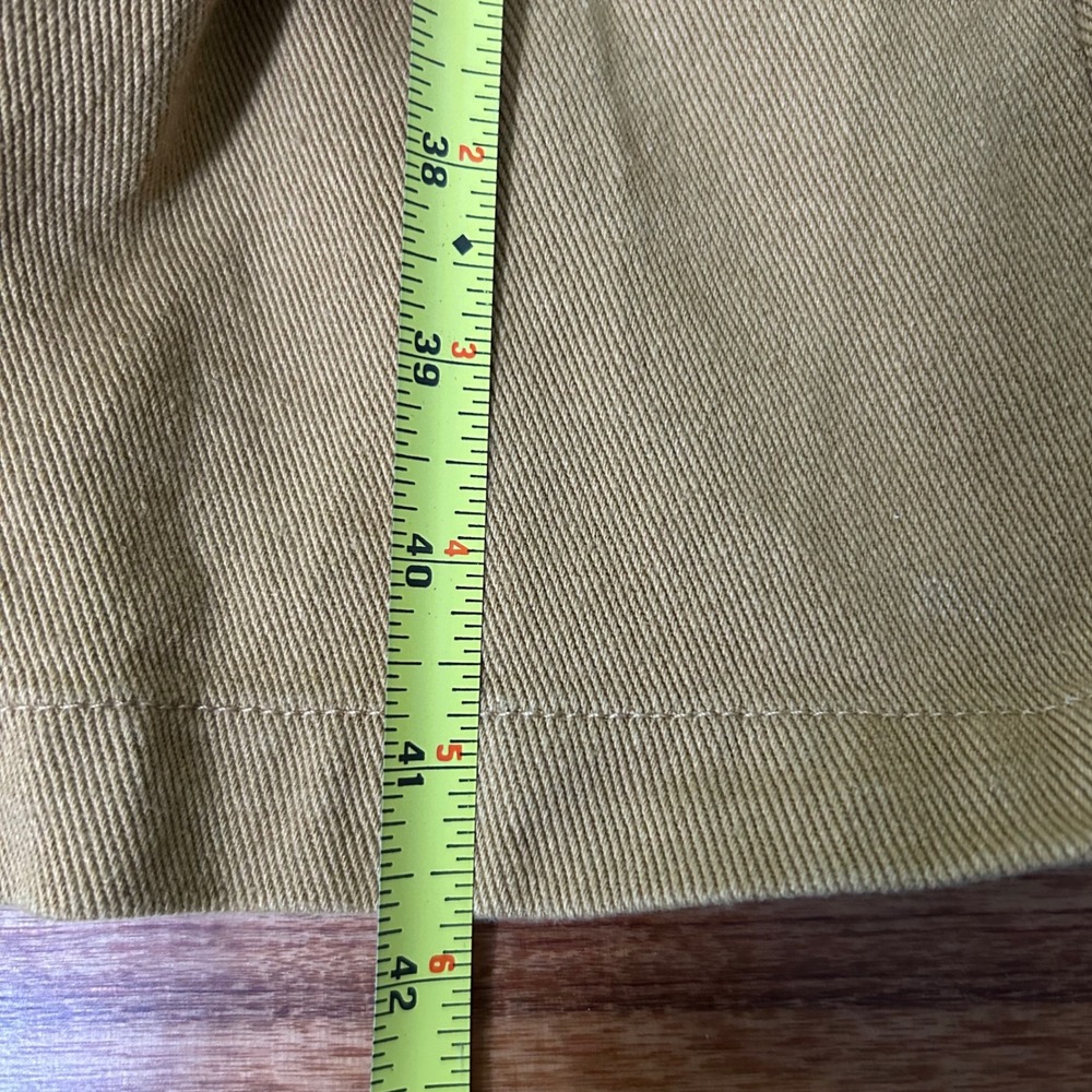 Athina Womens color block Trench Coat Denim and Tan Canvas Frayed Edges Belted - Picture 9 of 11